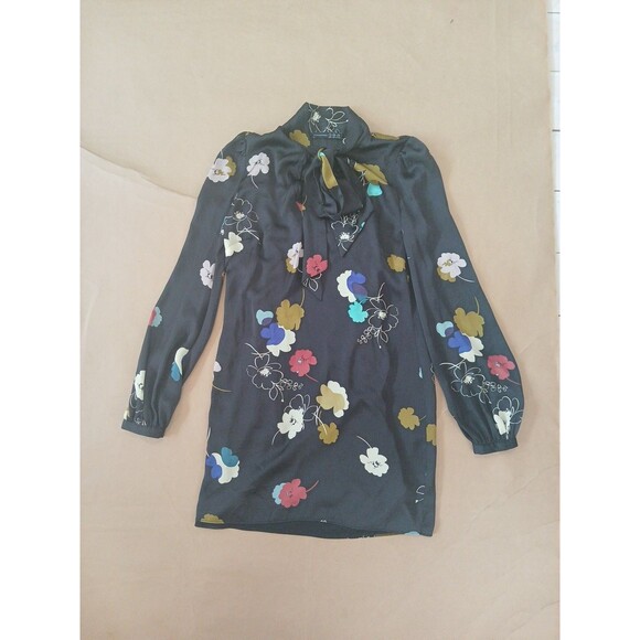 Atmosphere Womens 8 Dress Long Sleeve Knee Length Black Floral - Picture 1 of 7